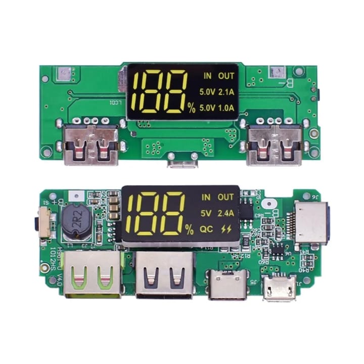 Module chargeur et booster USB-C pour batterie 18650, écran LCD