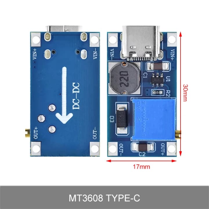 Module élévateur de tension MT3608 avec prise USB-C
